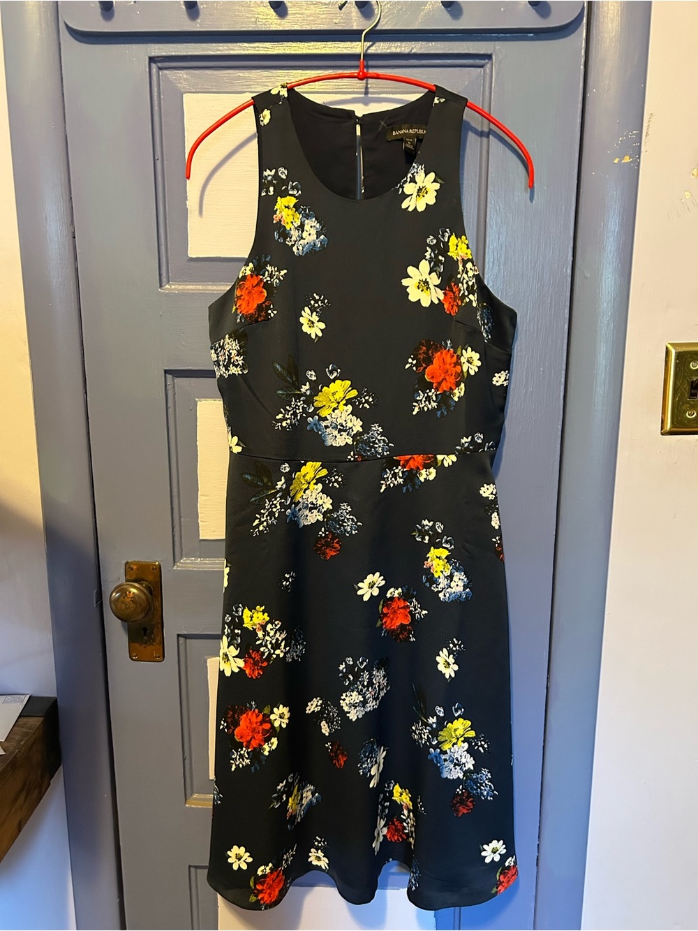 Banana Republic Black Floral Sleeveless A-Line Dress - Picture 2 of 3
